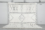White Handmade Wool Rug 8 X 9 FT Berber Rug