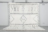 White Handmade Wool Rug 8 X 9 FT Berber Rug