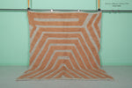 Warm-Toned Moroccan Rug - Geometric Lines | 6.9 x 7.9 ft