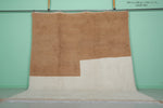 Modern Moroccan Rug - Minimalist Brown & Cream | 10 x 11.1 ft