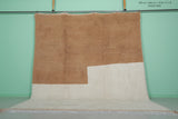 Modern Moroccan Rug - Minimalist Brown & Cream | 10 x 11.1 ft