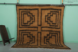 Geometric Moroccan Wool Rug - Earth Tones with Tribal Pattern | 7.1 x 7.9 ft