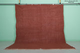 Flatwoven Moroccan Rug 8 x 9 FT – Earthy Red Solid Color