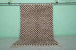 Handcrafted Moroccan Checkered Rug – 4.5 x 7.1 ft