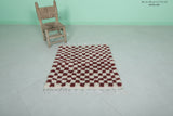 Small Moroccan Checkered Rug – 2.7 x 3 ft