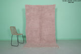 Handmade Moroccan Rug – Soft Pink, 4.9 FT x 7.8 FT