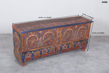Vintage Moroccan chest H 23.2 inches x W 51.1 inches x D 12.9 inches