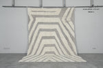 Handmade Moroccan Rug - 7x10 FT Geometric Cream and Gray | Luxe Berber Design