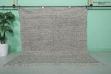 Moroccan Rug – Textured Gray Area Rug with Fringe | 5.9 FT x 6 FT