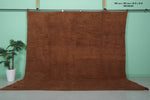 Handmade Moroccan Beni Ourain Rug – 10 x 10 FT, Solid Brown Wool