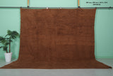 Handmade Moroccan Beni Ourain Rug – 10 x 10 FT, Solid Brown Wool