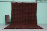 Handmade Moroccan Beni Ourain Rug - 7.3 x 10.7 FT Rich Brown Grid Pattern