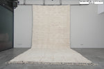 8.3 X 16.2 FT Large Moroccan Rug - Ivory Wool with Minimalist Texture