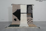 6 X 7.9 FT Moroccan Rug - Modern Abstract Design with Neutral Tones