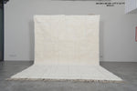 8 X 10.7 FT Moroccan Rug - Handwoven Ivory Wool with Subtle Geometric Pattern