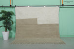 5.7 X 5.5 FT Modern Moroccan Rug - Neutral Two-Tone Design