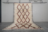 6.4 x 10.2 FT Moroccan Rug - Authentic Berber Shag Rug with Red & Black Diamond Accents