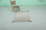 Handmade Moroccan Ivory Wool Rug 2 x 2.9 FT – Black Dots and Tassels