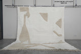 Modern Moroccan Rug - 9 x 9.5 Ft, Cream with Abstract Beige Accents