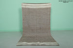 Dazzling Flatwoven Berber Moroccan Rug 3.3 x 6 Ft | Minimalist Striped Decor