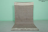 Dazzling Flatwoven Berber Moroccan Rug 3.3 x 6 Ft | Minimalist Striped Decor