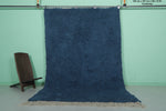 Deep Blue Moroccan Wool Rug 6 FT X 8.7 FT - Plush Handwoven Elegance