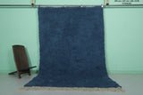 Deep Blue Moroccan Wool Rug 6 FT X 8.7 FT - Plush Handwoven Elegance