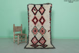 Vintage Moroccan Runner Rug – 2.3 x 5.5 FT | Handwoven Diamond Pattern