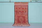 Handmade Moroccan Hallway Rug - 4.3 FT X 11.3 FT - Traditional Red & Orange Patterns