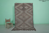 Moroccan Rug Flat-Woven Berber Carpet – 4.5 FT x 7.4 FT | Handcrafted Artisan Design