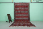 Large Moroccan Berber Rug – 5.6 x 10.3 Feet | Red and White Geometric Patterns