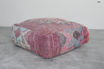 Vintage Moroccan Pouf - Handwoven Floor Cushion 24x24