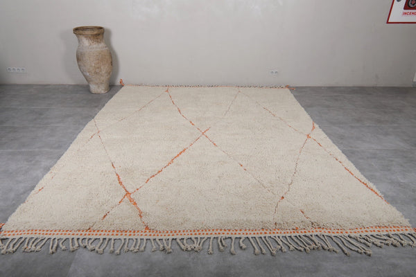 Custom Moroccan rug with orange trellis design
