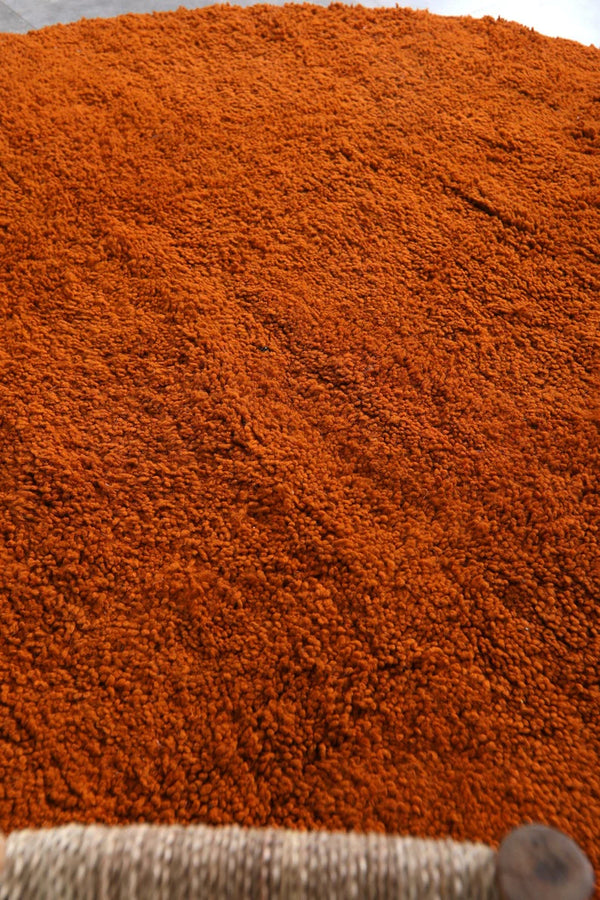 Moroccan orange round rug - Handmade custom rug