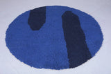 Custom Handmade Blue Moroccan Round Rug - Perfect for Any Room