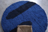 Custom Handmade Blue Moroccan Round Rug - Perfect for Any Room