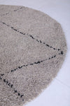 Custom Handmade Moroccan Round Rug - Grey Berber Style