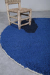 Custom Handmade Blue Moroccan Round Rug - Perfect for Any Room