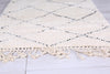 Beni ourain runner rug - Custom cream wool with black diamond lines