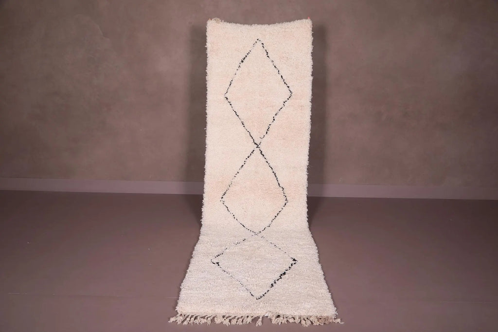 Beni ourain rug runner rug - Handmade berber rug - Moroccan area rug - Runner wool rug