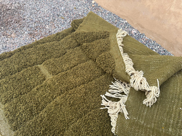 Moroccan olive green rug - Berber area rug - Moroccan area rug - Custom size rug