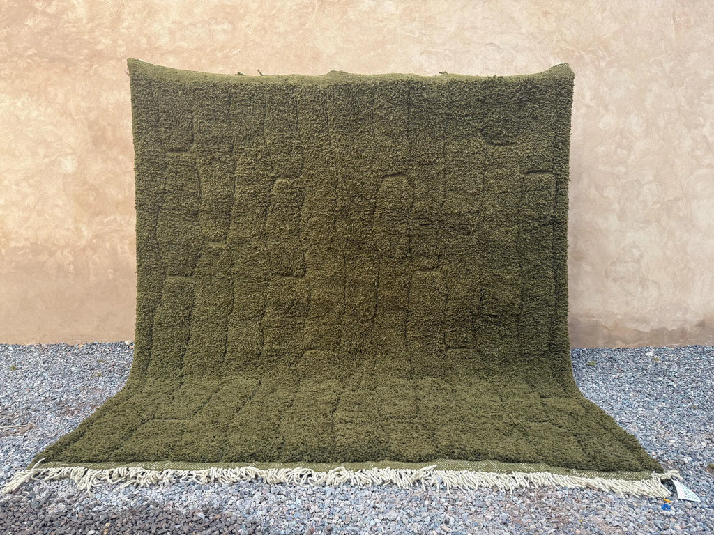 Moroccan olive green rug - Berber area rug - Moroccan area rug - Custom size rug