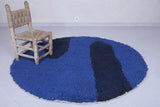 Custom Handmade Blue Moroccan Round Rug - Perfect for Any Room