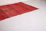 Runner red handmade moroccan berber rug - 5.8 FT X 10.6 FT