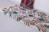 Vintage handmade moroccan berber runner rug 2.7 FT X 6.3 FT