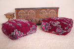 Two berber azilal Moroccan old Kilim Poufs