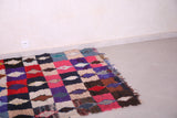 Moroccan Boucherouite old carpet 4.1 FT X 5.5 FT