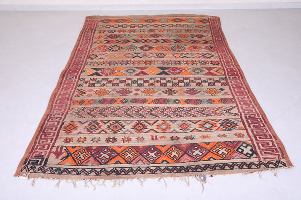 Colorful berber handmade moroccan rug - 5.5 FT X 9.4 FT