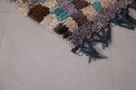 Boucherouite rug handmade moroccan 3.4 FT X 7 FT