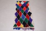 Colorful boucherouite Runner moroccan rug 2.2 FT X 5.9 FT